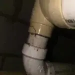 Sewer Smoke Testing a pipe with a crack in it visibly